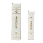 Set of 2 Botanical Green and White Book Boxes