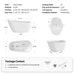 55" Acrylic Freestanding Bathtub