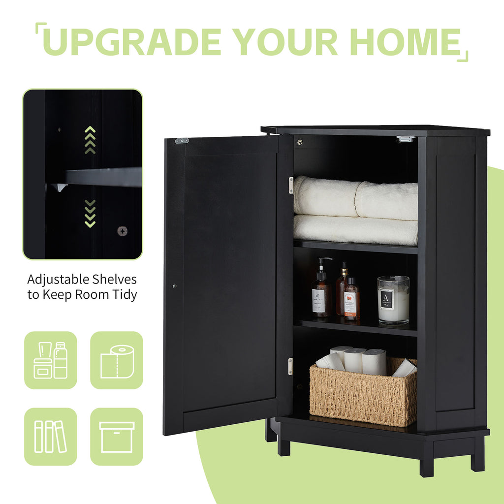 Black Triangle Corner Bathroom Cabinet with Adjustable Shelf
