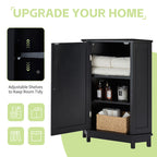 Black Triangle Corner Bathroom Cabinet with Adjustable Shelf