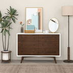 Mid Century Modern White Dresser
