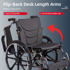 Folding Manual Transport Wheelchair, 20" Seat