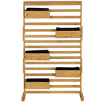 Outsunny Wooden Plant Trellis Stand with 5 Hanging Planter Boxes