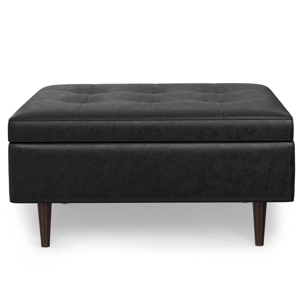 Shay Mid Century Large Square Coffee Table Storage Ottoman