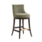 Lucia Wood Upholstered Chenille Barstool in Leaf