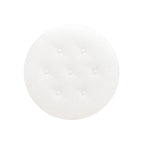 Yolanda 24" Round Upholstered Accent Ottoman, Almond