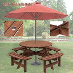 8 Person Wooden Picnic Table