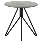 Hadi Cement and Gunmetal Round End Table