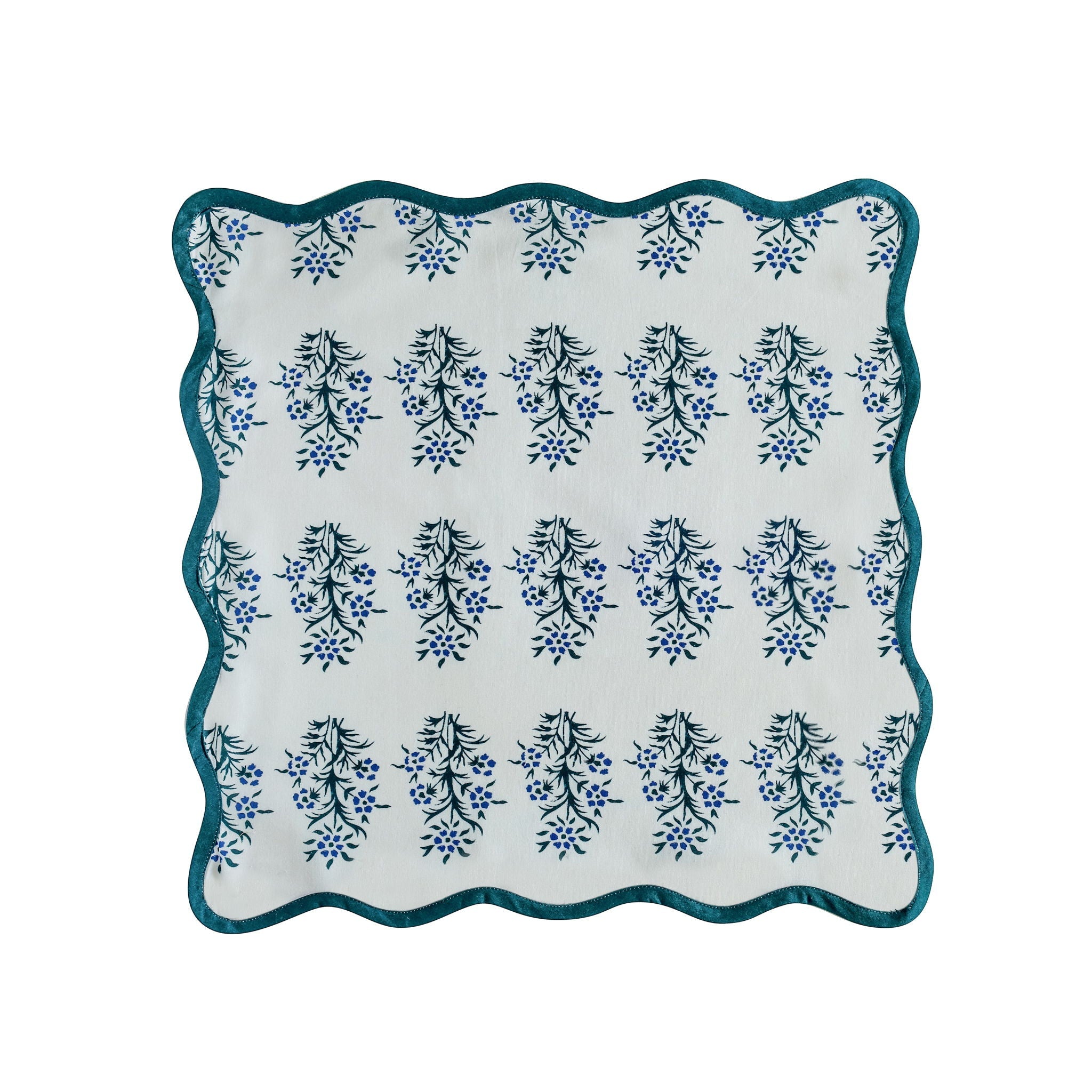 Crissy - Cotton Canvas Printed Napkins (Set of 4) - Blue Cornflower