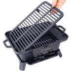 Oval Cast Iron Grill - Portable Outdoor Cooking