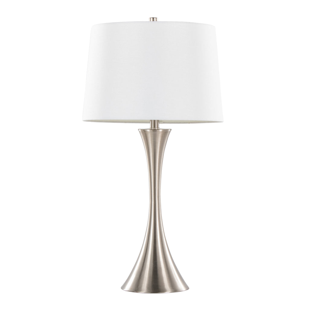 29" Contemporary Metal Table Lamp in Brushed Nickel