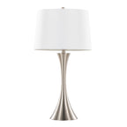 29" Contemporary Metal Table Lamp in Brushed Nickel