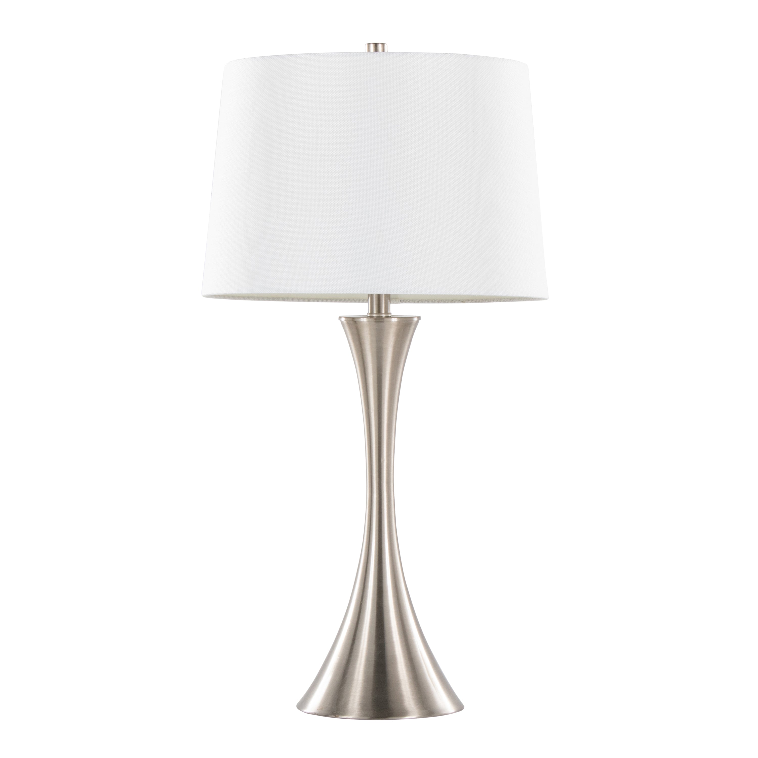 29" Contemporary Metal Table Lamp in Brushed Nickel