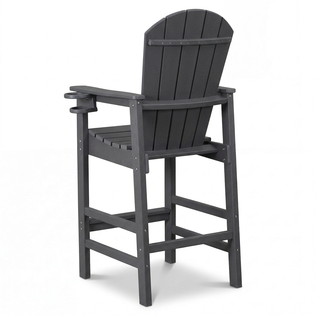 HDPE Bar Height Adirondack Chair with Cup Holder
