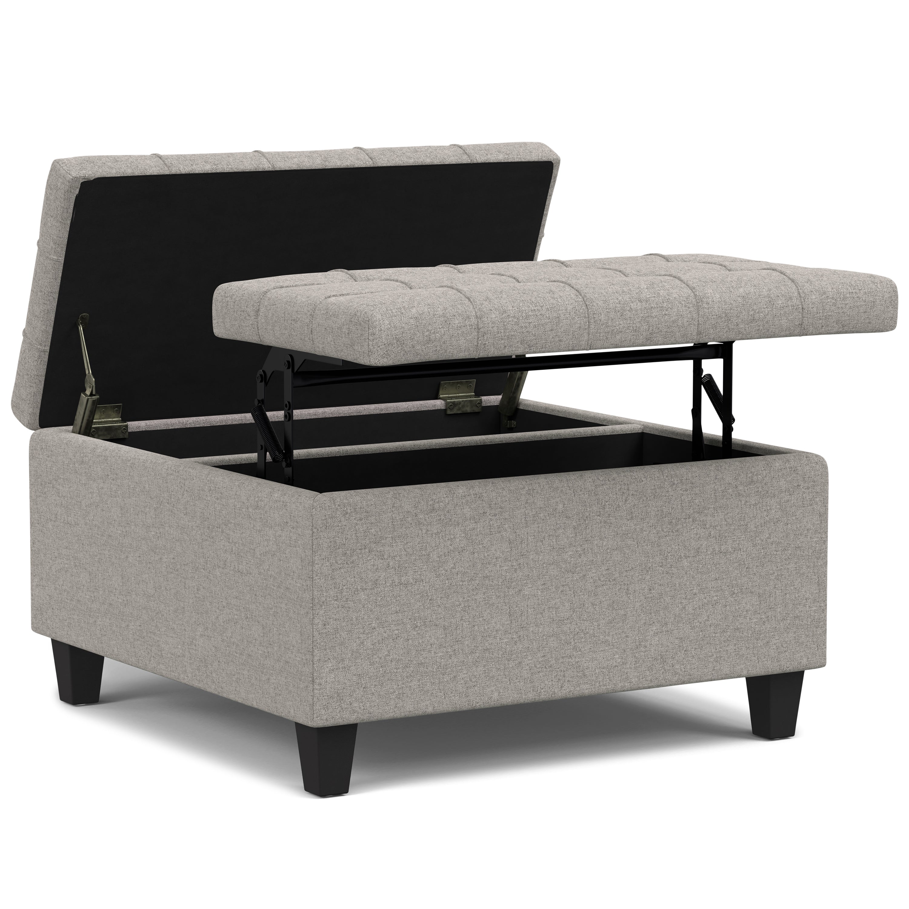 Harrison 30 Inch Wide Small Square Coffee Table Storage Ottoman