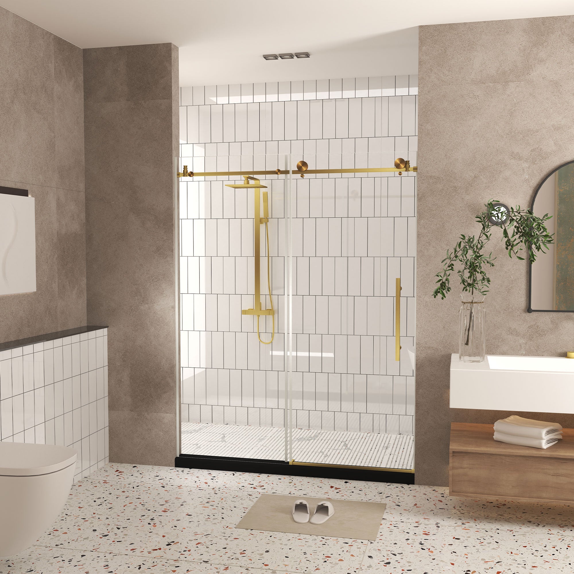 Frameless Shower Door 44-48"W x 76"H