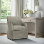 Upholstered Skirted Dining Arm Chair With Hidden Comfort