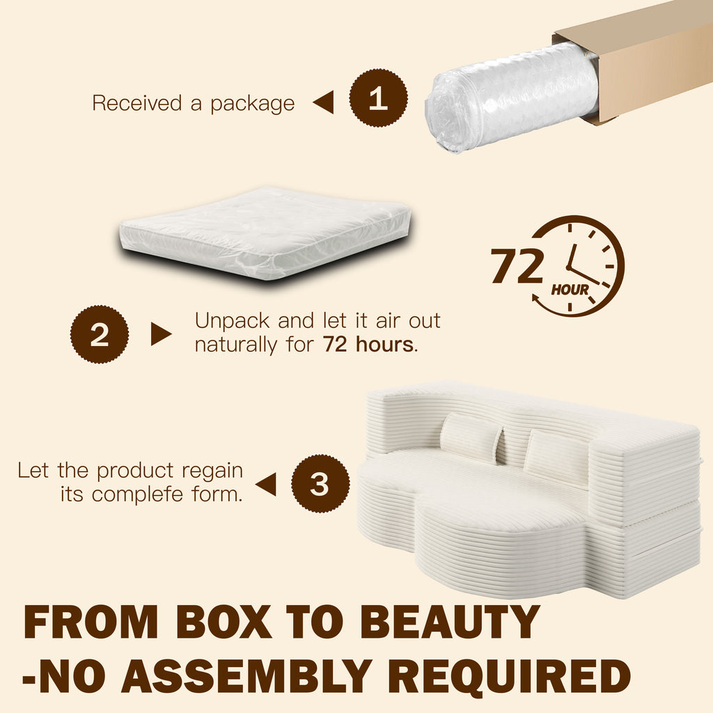 Modern Floor Sofa with 2 Pillows