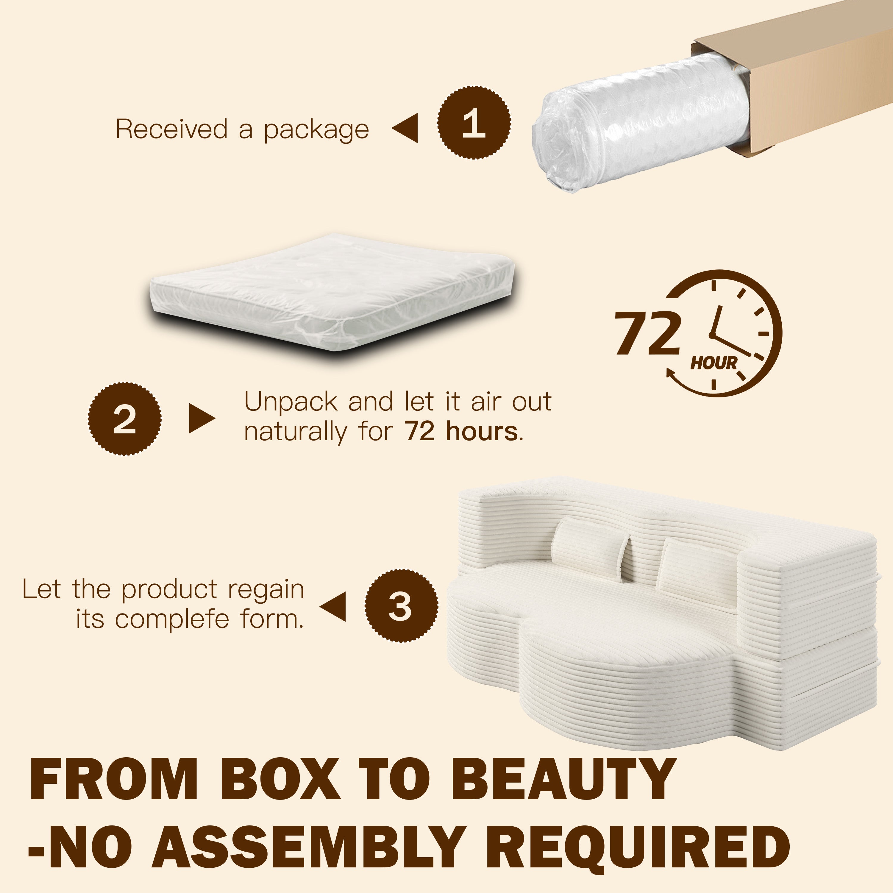 Modern Floor Sofa with 2 Pillows