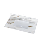 37 Inch Carrara Marble Vanity Top with Undermount Sink