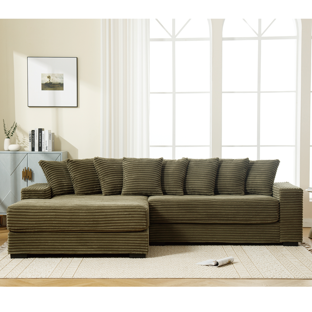 Oversized Two-Piece Velvet Sofa