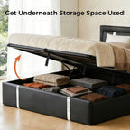Full Size Lift Up Storage Bed Frame with LED Headboard