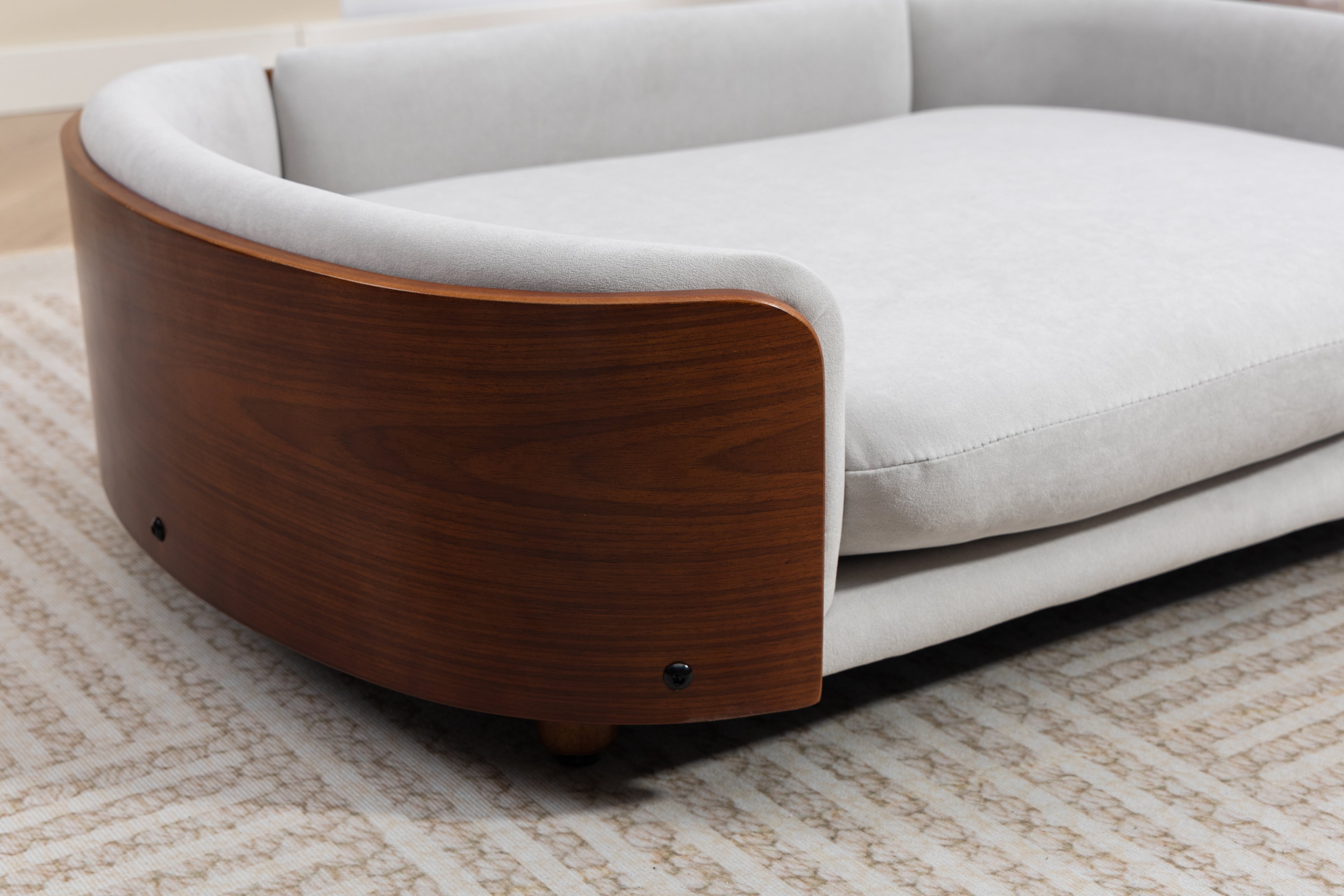 Scandinavian Style Elevated Dog Bed Pet Sofa With Solid Wood Legs