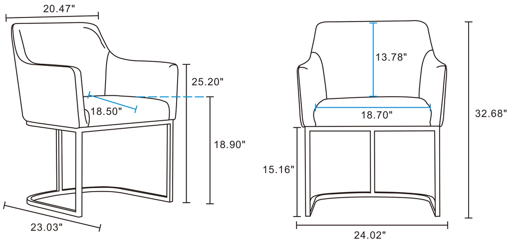 Serena Metal Vegan Leather Armchair