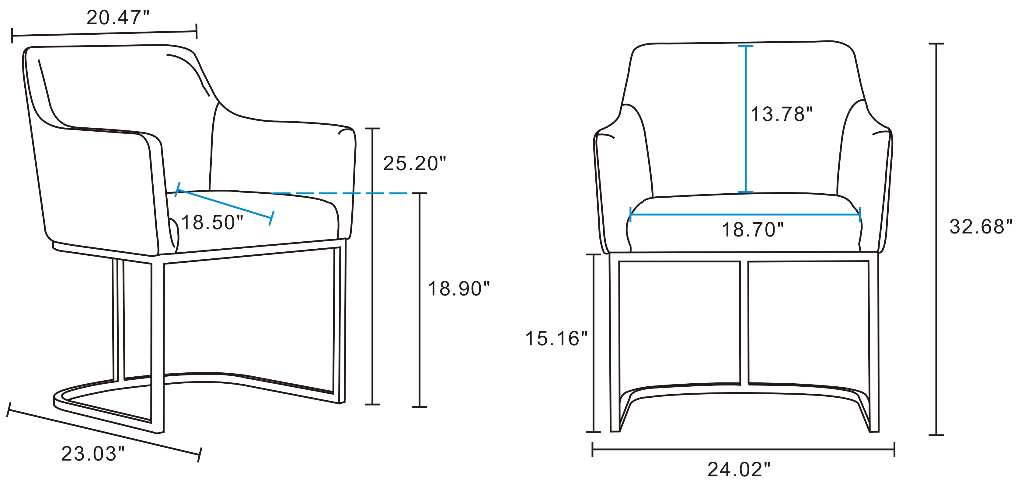 Serena Metal Vegan Leather Armchair