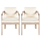 Acacia Wood Dining Chairs Set of 2, Armchairs with
