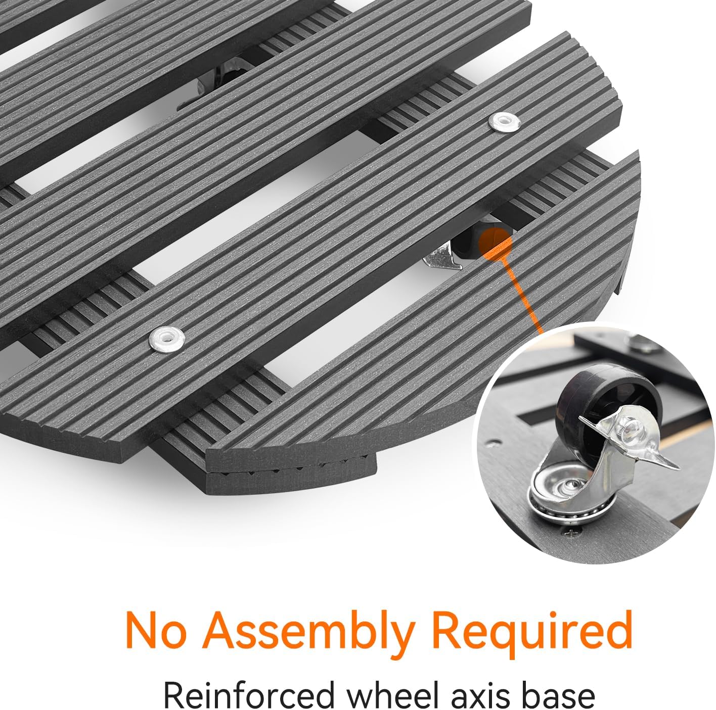 6-Pack 12" Round Plant Stand with 360° Lockable Caster Wheels