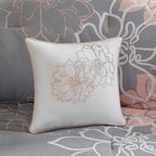 Printed Cotton Sateen Comforter Set Grey/Peach Twin/Twin XL