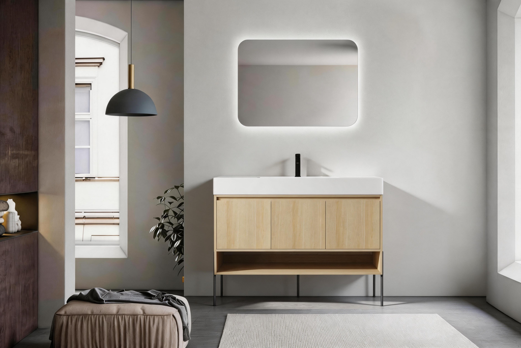 48" Bathroom Vanity Combo with Single Resin Sink