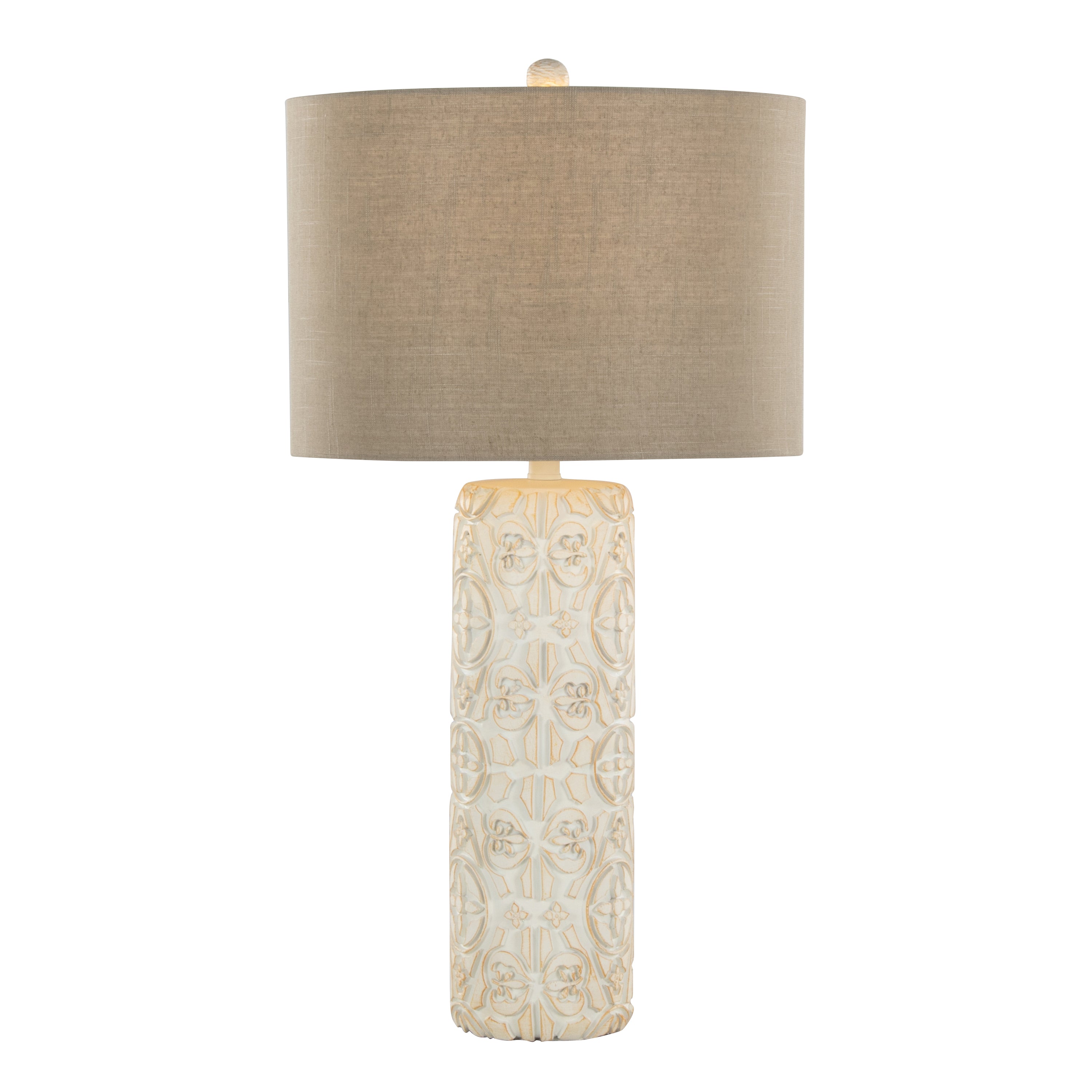 30" Contemporary Polyresin Table Lamp in Brushed Taos