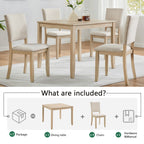 Modern 4 Person Dining Table Set with 4 Chairs