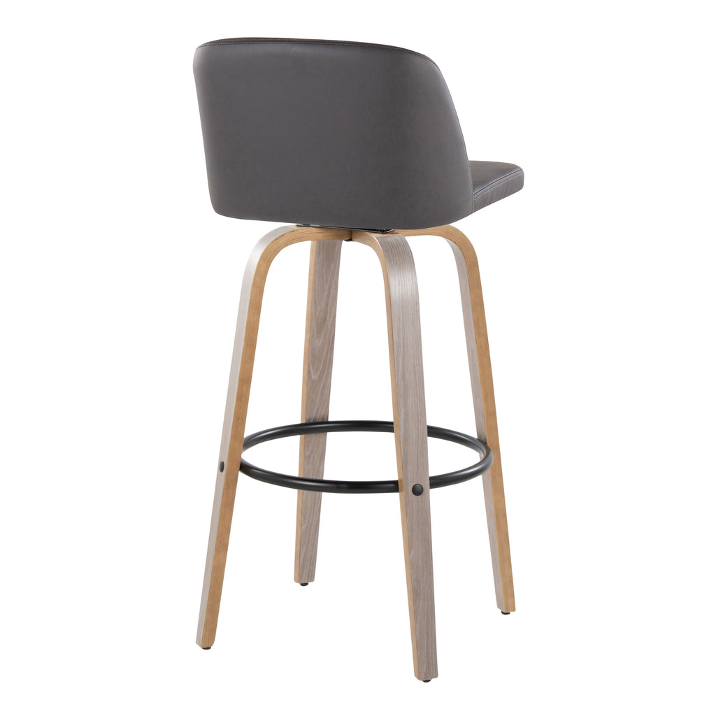 30" Contemporary Fixed-Height Barstool with Swivel in Light