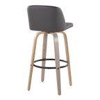 30" Contemporary Fixed-Height Barstool with Swivel in Light