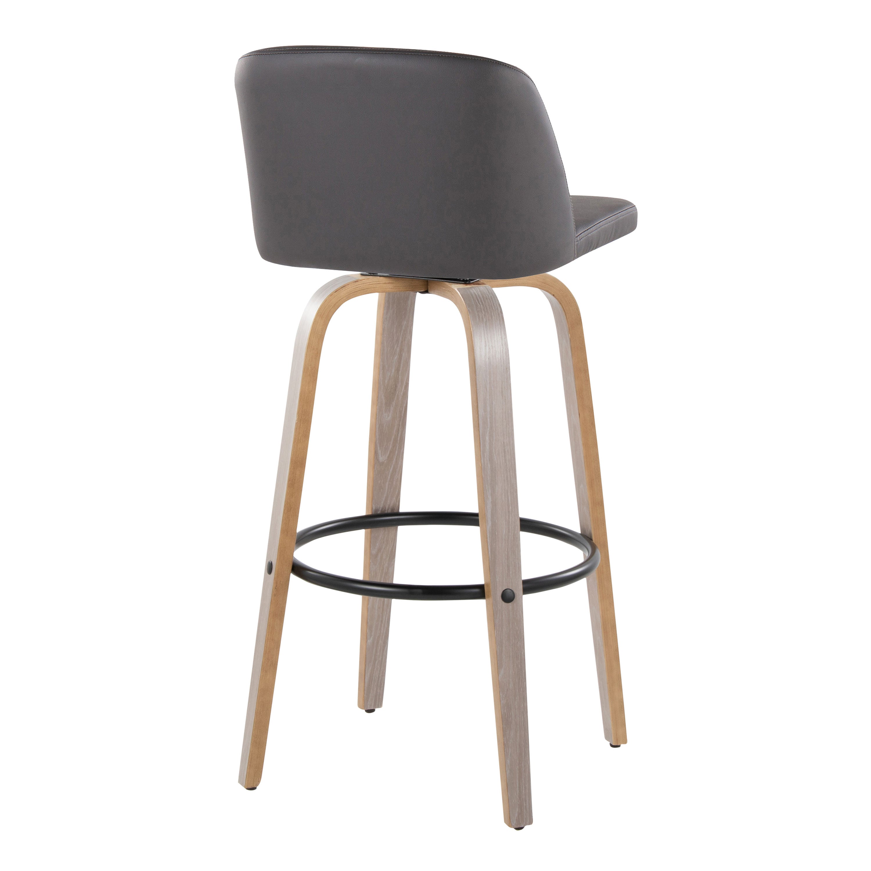 30" Contemporary Fixed-Height Barstool with Swivel in Light