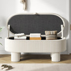 Modern Corduroy Storage Ottoman