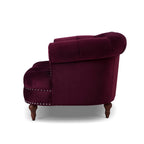 La Rosa Victorian Tufted Upholstered Accent Chair, Burgundy Velvet