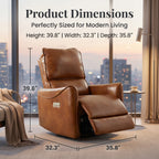 Brown Color Air Leather Electric Recliner Chair with Rocker and Swivel