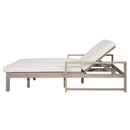TREXM Outdoor Double Lounge Chair with Adjustable Backrest