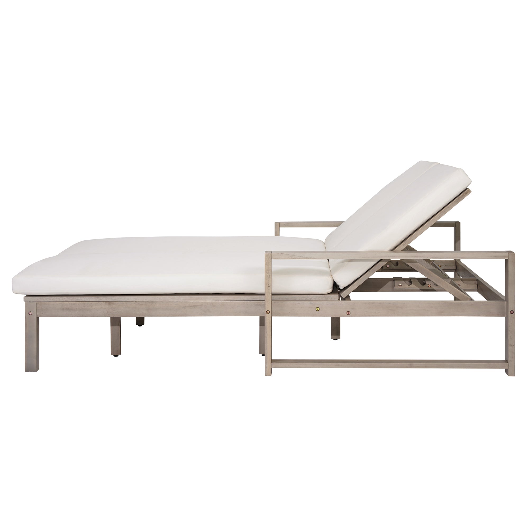 TREXM Outdoor Double Lounge Chair with Adjustable Backrest