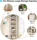 70.87" Tall 6-Tier Rustic Corner Bookshelf