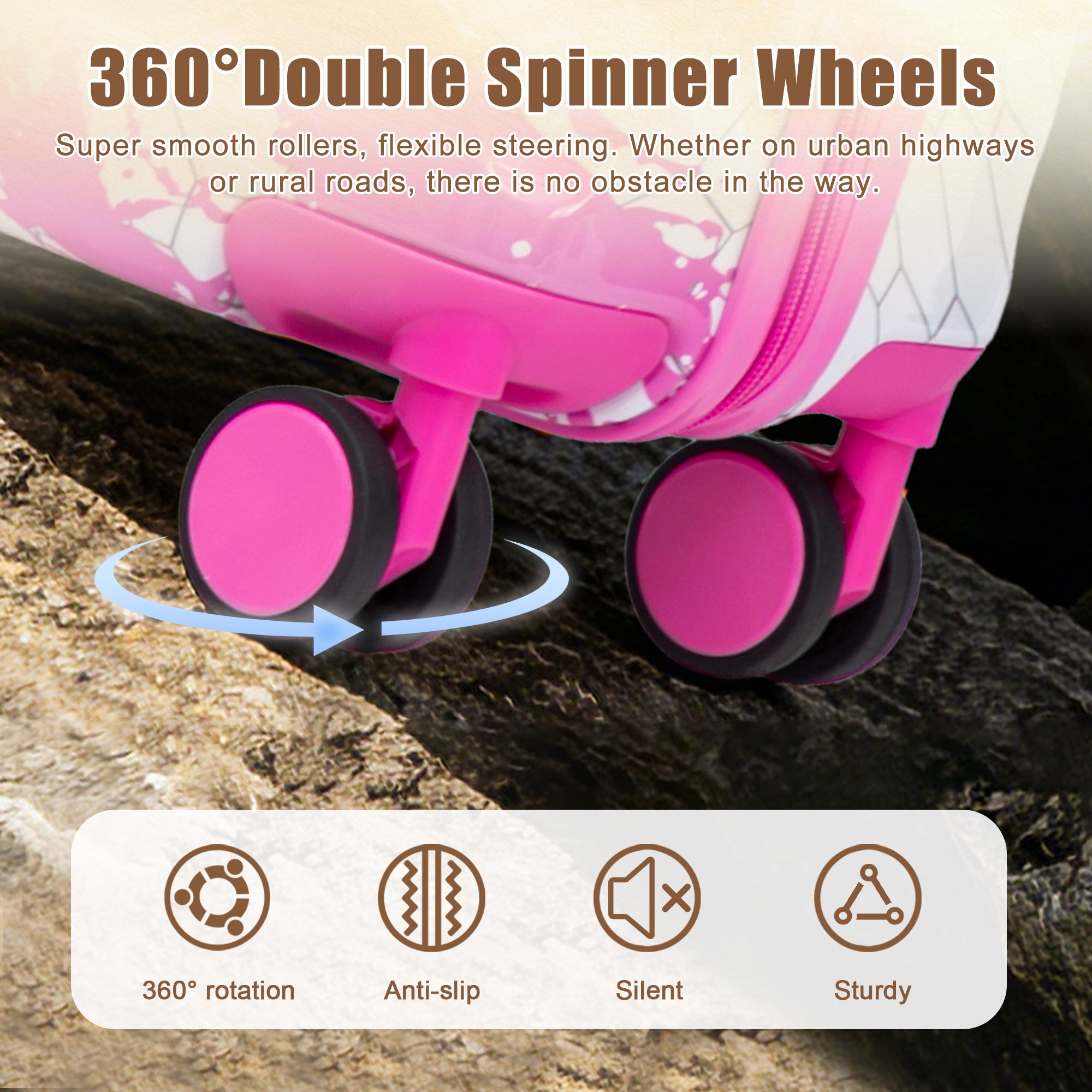 20"/24"/28" 3-Piece PC Spinner Wheel Luggage Set