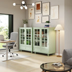 Minimalism Buffet Cabinet with Double Glass Doors
