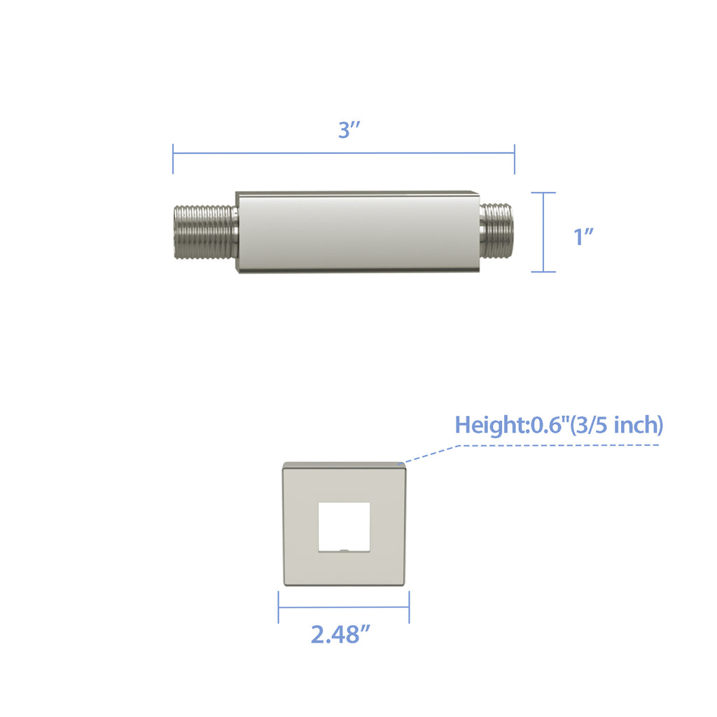3" Ceiling Mounted Shower Arm with Flange in Brushed Nickel