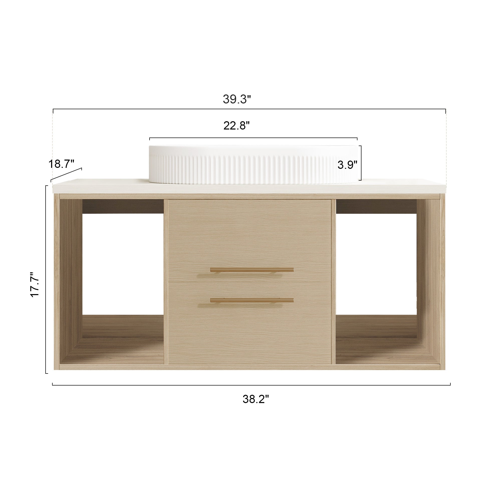 Modern 39.3 Wall-Mounted Bathroom Vanity