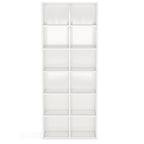 71.65" White Narrow 12-Cube Modern Bookcase