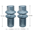 D5.9x11.8"H Fluted Accent Vases Set of 2